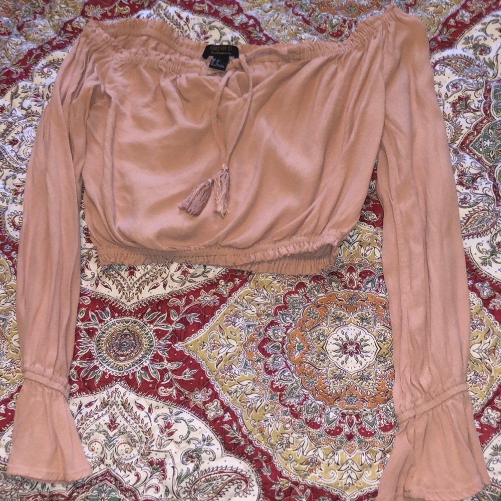 pink cute off shoulder top size S